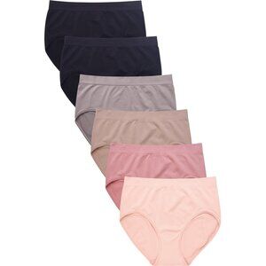 PACK OF 6 Women's Sofra Seamless Solid Brief Panty (LP0220SR2)